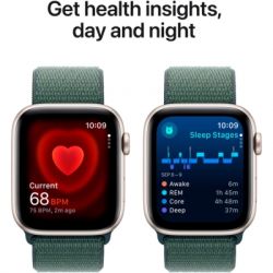 - Apple Watch SE 2024 GPS 44mm Starlight Aluminium Case with Lake Green Sport Loop (MXEW3QH/A) -  5