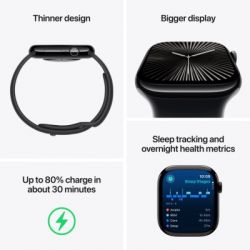 - Apple Watch Series 10 GPS 42mm Jet Black Aluminium Case with Black Sport Band - S/M (MWWE3QH/A) -  3