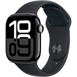 - Apple Watch Series 10 GPS 42mm Jet Black Aluminium Case with Black Sport Band - S/M (MWWE3QH/A)