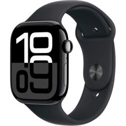 - Apple Watch Series 10 GPS 46mm Jet Black Aluminium Case with Black Sport Band - M/L (MWWQ3QH/A)