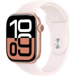 - Apple Watch Series 10 GPS 46mm Rose Gold Aluminium Case with Light Blush Sport Band - S/M (MWWT3QH/A)