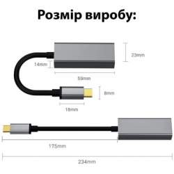  Dynamode USB3.0 Type-C to 1000/100 Mbit/s RJ-45 (RTL8153) 0.13 m (DM-AD-GLAN-C) -  6