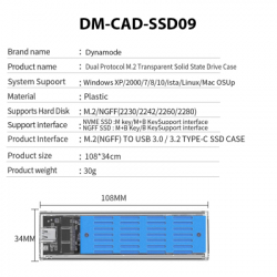   Dynamode M.2 SSD NVMe/SATA combo - USB3.2 GEN2 Type-C (DM-CAD-SSD09) -  12