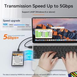   2.5" Maiwo K2510B, Transparent, USB Type-C 3.1, 1xSATA HDD/SSD,   USB -  4