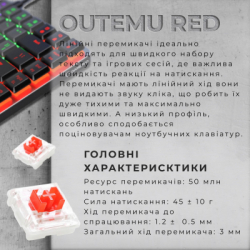  GamePro MK140R Red Swich Low Profile USB Dark Gray (MK140R) -  6