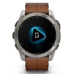 - Garmin fenix 8 51mm,AMOLED,Sapphire, Bare Ti, Blk/Chsnt Lthr (010-02905-40) -  2