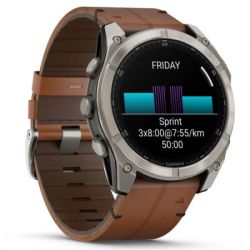 - Garmin fenix 8 51mm,AMOLED,Sapphire, Bare Ti, Blk/Chsnt Lthr (010-02905-40) -  3