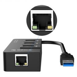  USB3.0 Orico (CA912742) HR01-U3-V1-BK-BP Black 3USB3.0 + RJ45 -  4