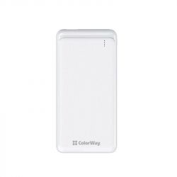   (Power Bank) ColorWay 10000 mAh Slim(USB QC3.0 + USB-C Power Delivery 18W) White