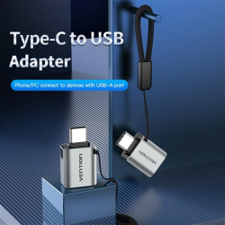  Vention USB Type-C AM - USB 3.0 AF Gray (CDQH0) -  2