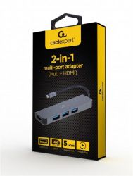  Cablexpert A-CM-COMBO2-01, USB-C 2--1 ( / HDMI),  -  2