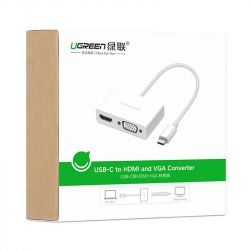  Ugreen MM123 USB Type-C - HDMI+VGA, White (30843) -  3