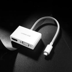  Ugreen MM123 USB Type-C - HDMI+VGA, White (30843) -  4