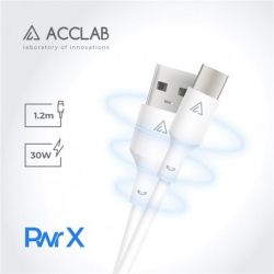  ACCLAB PwrX USB-USB Type-C 1.2  30W White (1283126559532) -  2