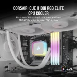    Corsair iCUE H100i RGB Elite Liquid CPU Cooler White (CW-9060078-WW) -  2