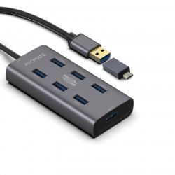  USB Promate EzHub Grey (ezhub-7.grey)