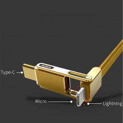  Remax RC-070th Gplex Lightning/microUSB/Type-C, 1 Gold (6954851267201) -  2