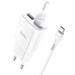    Hoco C88A (2USB, 2.4) White (C88AMW) +  MicroUSB -  2