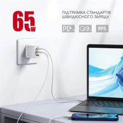    Intaleo TCG65GAN 2USB-C PD+USB-A QC 3.0 White (1283126559525) -  6