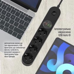 Գ  ColorWay CW-CHE44PDB 4 , 4USB (Type-C PD20W + 3USB QC3.0) (45W), 2, Black -  15