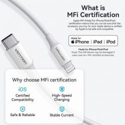  Vention USB Type-C - Lightning (M/M), 1 , White (LAKWF) -  5