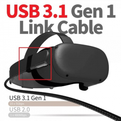  USB-Type-C Gtwin 90 Degrees Oculus Quest Gen2 Link VR USB 3.1 Gen1 5Gbps 3A 6m Black (1005003912229640UB6) -  3