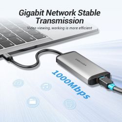  Vention USB-C 3-Port, RJ-45, PD, 0.15 m (TGDHB) -  5