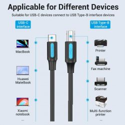  Vention USB Type-C - USB Type-B, 2 m, Black (CQUBH) -  6