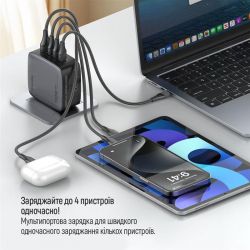    ColorWay Power Delivery GaN (USB-A + 3USB TYPE-C) (100W) Black (CW-CHS047PD-BK) -  10