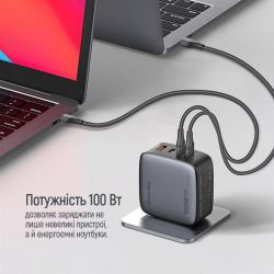    ColorWay Power Delivery GaN (USB-A + 3USB TYPE-C) (100W) Black (CW-CHS047PD-BK) -  15