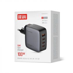    ColorWay Power Delivery GaN (USB-A + 3USB TYPE-C) (100W) Black (CW-CHS047PD-BK) -  18