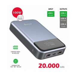    Swissten 20000mAh 100W Black/Silver (8595217483781) -  5