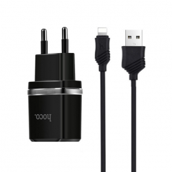    Hoco C12 Smart 2.4A 2USB Black (S23146) +  Lightning