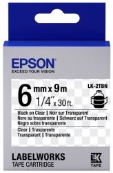  Epson LK2TBN Clear Black/Clear 6mm/9m (C53S652004)