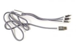  PowerPlant USB2.0-MicroUSB-USB-C-Lightning, 1, Grey (CA910663) -  2