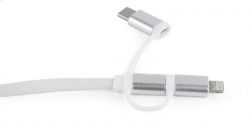   USB 2.0 AM to Lightning + Micro 5P + Type-C 1.0m Cablexpert (CC-USB2-AMLM32-1M-W) -  3