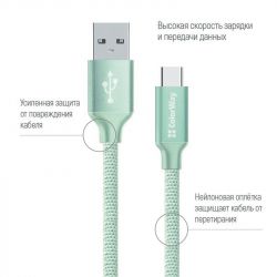 USB - USB Type-C 1  ColorWay Mint (CW-CBUC003-MT) -  2