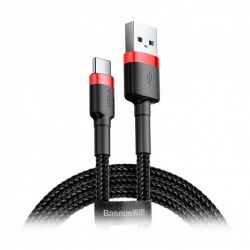   USB 2.0 AM to Type-C 1.0m Cafule 3A red+black Baseus (CATKLF-B91) -  1