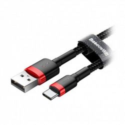   USB 2.0 AM to Type-C 1.0m Cafule 3A red+black Baseus (CATKLF-B91) -  3