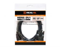  REAL-EL HDMI-DVI M-M 1.8M -  3