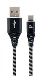  Cablexpert (CC-USB2B-AMCM-2M-BW), USB2.0 - USB Type C, 2, Black/White