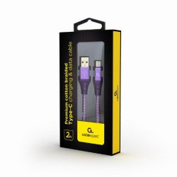  Cablexpert (CC-USB2B-AMCM-2M-PW), USB2.0 - USB Type C, 2, Purple/White