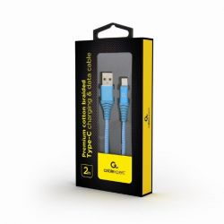  Cablexpert (CC-USB2B-AMCM-2M-VW), USB2.0 - USB Type C, 2, Blue/White -  2