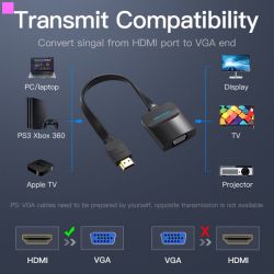  Vention Flat HDMI-VGA, 0.2 m,     (ACKBB) -  3