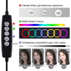 ʳ USB RGBW LED- Puluz PKT3049B 4.7" +   (PKT3049B) -  2