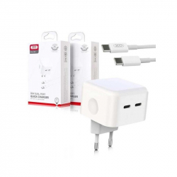    XO L102 (2USB-C3A) QC3.0 White (XO-L102c-WH) +  USB Type-C