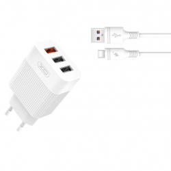    XO L72 (1USB3A, 2USB2.4A) White (L72-TC-WH) +  USB Type-C -  2