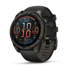 - Garmin Fenix 8 43mm AMOLED Sapphire Carbon Gray DLC Titanium with Black Silicone (010-02903-28)