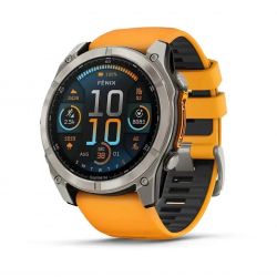 - Garmin Fenix 8 47mm AMOLED Sapphire Graphite DLC Titanium with Spark Orange Silicone (010-02904-19)