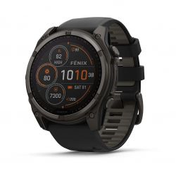 - Garmin Fenix 8 47mm Sapphire Solar Carbon Gray DLC Titanium with Black Silicone (010-02906-70)